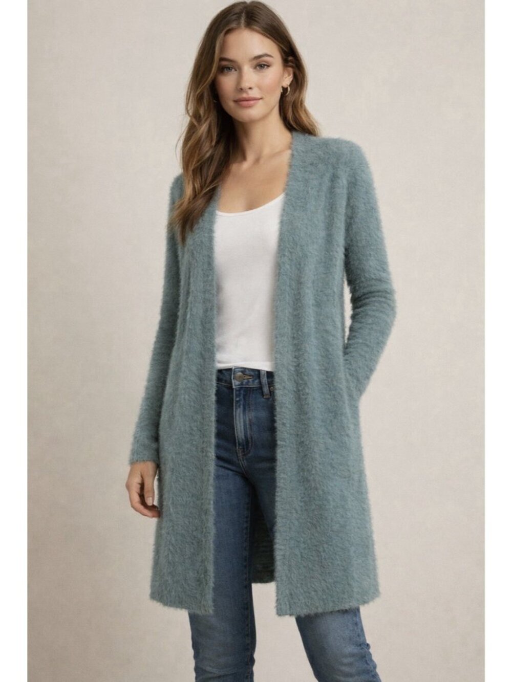 Scandal Italy Ella Soft Fuzzy Knit Loungewear Travel Cardigan Sweater OS NWT